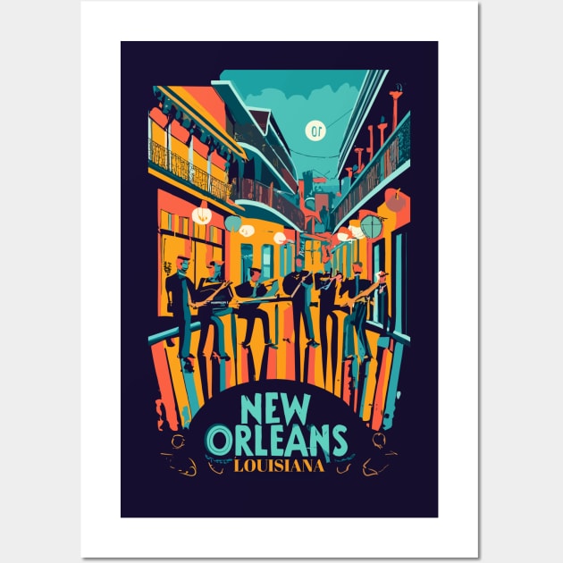 A Vintage Travel Art of New Orleans - Louisiana - US Wall Art by goodoldvintage